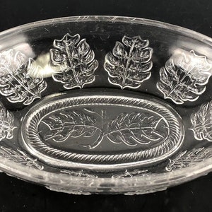 Antique EAPG McKee Bros New Pressed Leaf Pattern (OMN - NPL) Flint Relish Dish Circa 1868