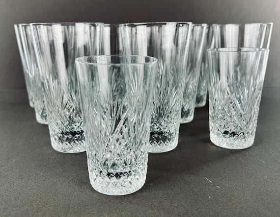 Antique Set of Cut Glass Lemonade Glasses & Champagne Tumblers SDF