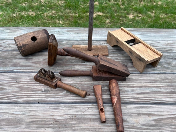Earlier Antique Wooden Kitchen Tools Bung Hole Pegs 8 pcs