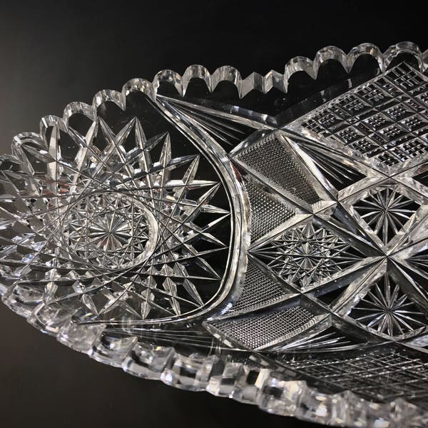 Antique Cut Glass Celery Dish Etsy