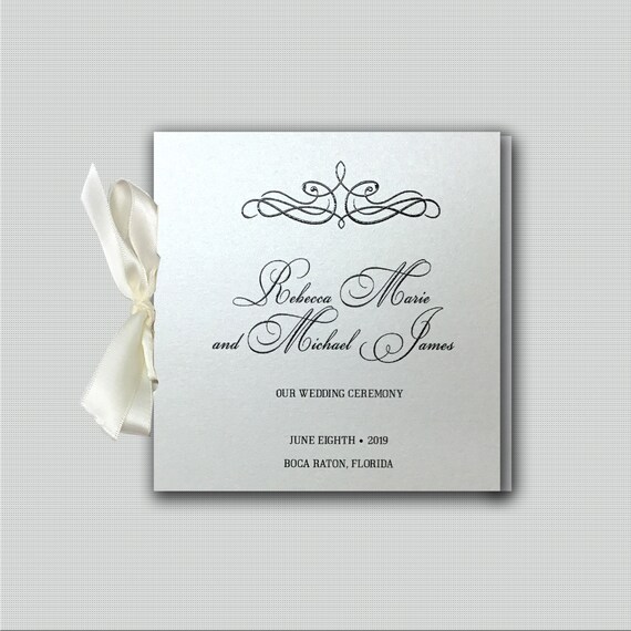 Custom Ribbon Wedding Programs Wedding Ceremony Program Etsy