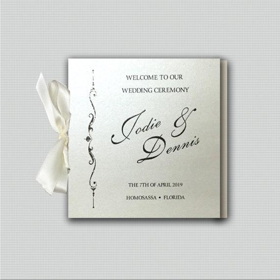Custom Ribbon Wedding Programs Wedding Ceremony Program Etsy