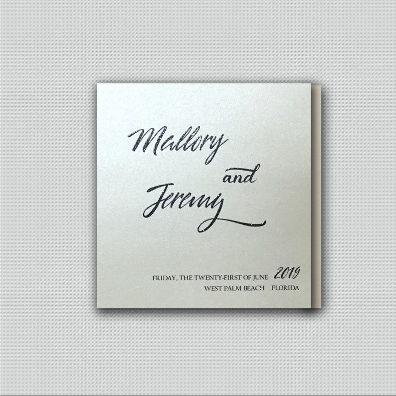 Custom Wedding Programs Event Ceremony Square Folded Metallic