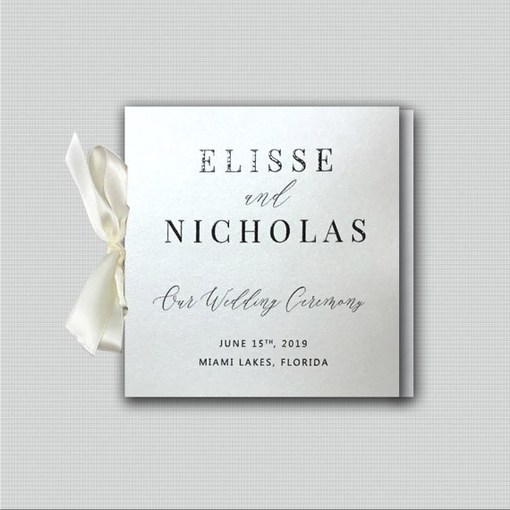 Custom Ribbon Wedding Programs Wedding Ceremony Program Etsy