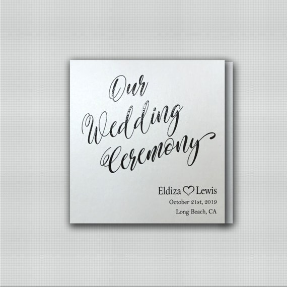 Custom Wedding Programs Wedding Ceremony Program Folded Etsy