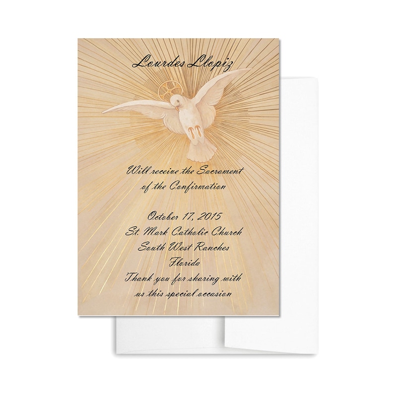 Confirmación invitaciones religiosas tarjetas tarjetas