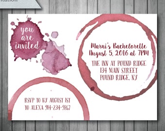 Invitation au vin, Invitation au enterrement de vie de jeune fille au vin, Invitation ivre, Invitations à la douche nuptiale au vin, Invitation à la dégustation de vin, Vino avant les vœux