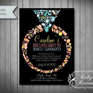 Bachelorette Invitation, Bachelorette weekend, bachelorette itinerary, Girls Weekend away, Birthday weekend Invite, girls getaway, itinerary