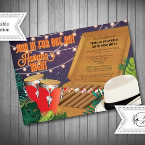 Havana Nights Invitation, Salsa Night Invitation, Havana Invitation, Hot Havana night Invite
