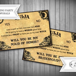 Convite de proposta de dama de honra do tabuleiro Ouija, você será meu cartão de convite de dama de honra, cartão de proposta de dama de honra gótico, dama de honra assustadora