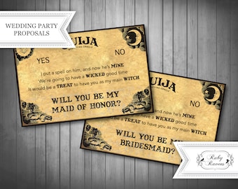 Ouija Board Bridesmaid Proposal Invite, Will you be my bridesmaid invite card, gothic bridesmaid proposal card, Spooky bridesmaid