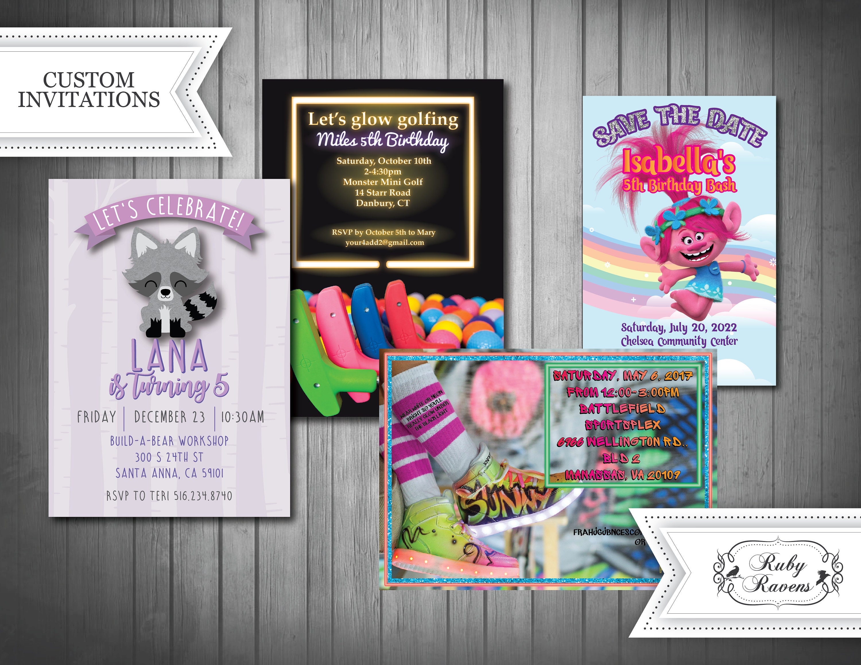 Custom Designs, Personalized Invitation Design for All Events, Birthday ...