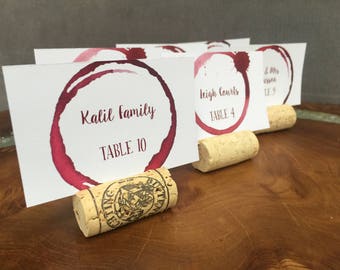 INSTANT DOWNLOAD - Wine Place Cards, Wine Seating Cards, Wedding Seating Cards, Dinner Party Seat Cards, Wine Stain Cards, table cards