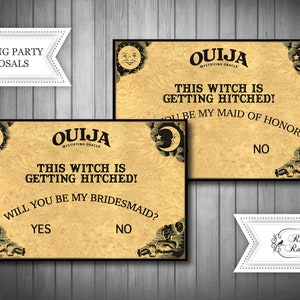 INSTANT DOWNLOAD Printable Ouija Board Bridesmaid Proposal Invite, Will you be my bridesmaid invite card, gothic bridesmaid proposal card