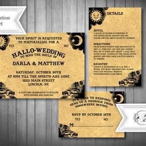 Printable Ouija Board Invitation, Spirit Board Wedding Invite, Halloween Party Invite, Gothic Invite, halloween save the date