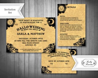 Printable Ouija Board Invitation, Spirit Board Wedding Invite, Halloween Party Invite, Gothic Invite, halloween save the date