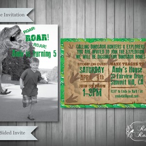 Printable Dinosaur Running Invitation, Jurassic invitation, Dinosaur photo invite, Dinosaur party invite, jurassic world invitation