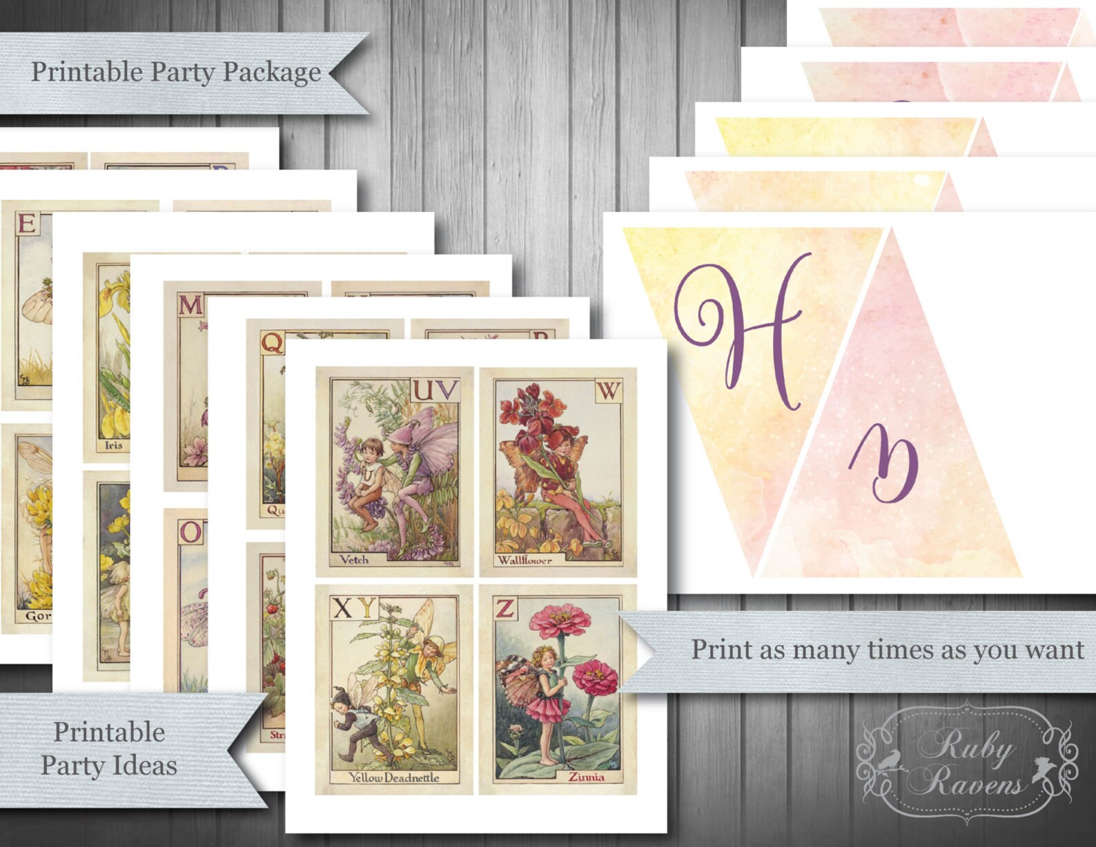Fairy Birthday Party Printable Package Fairy Tea Party | Etsy