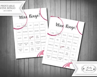 Wine Theme Bingo, Wine Party, Wine Bachelorette, Wine Tasting Game, Wine Bingo, Drinking Game, wine game, instant download