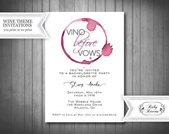 Vino before vows, Wine Invitation, Wine Bridal Shower, Wine Tasting Party, Lets get tipsy invite, raise a glass, Wine Invite, Sip sip hooray