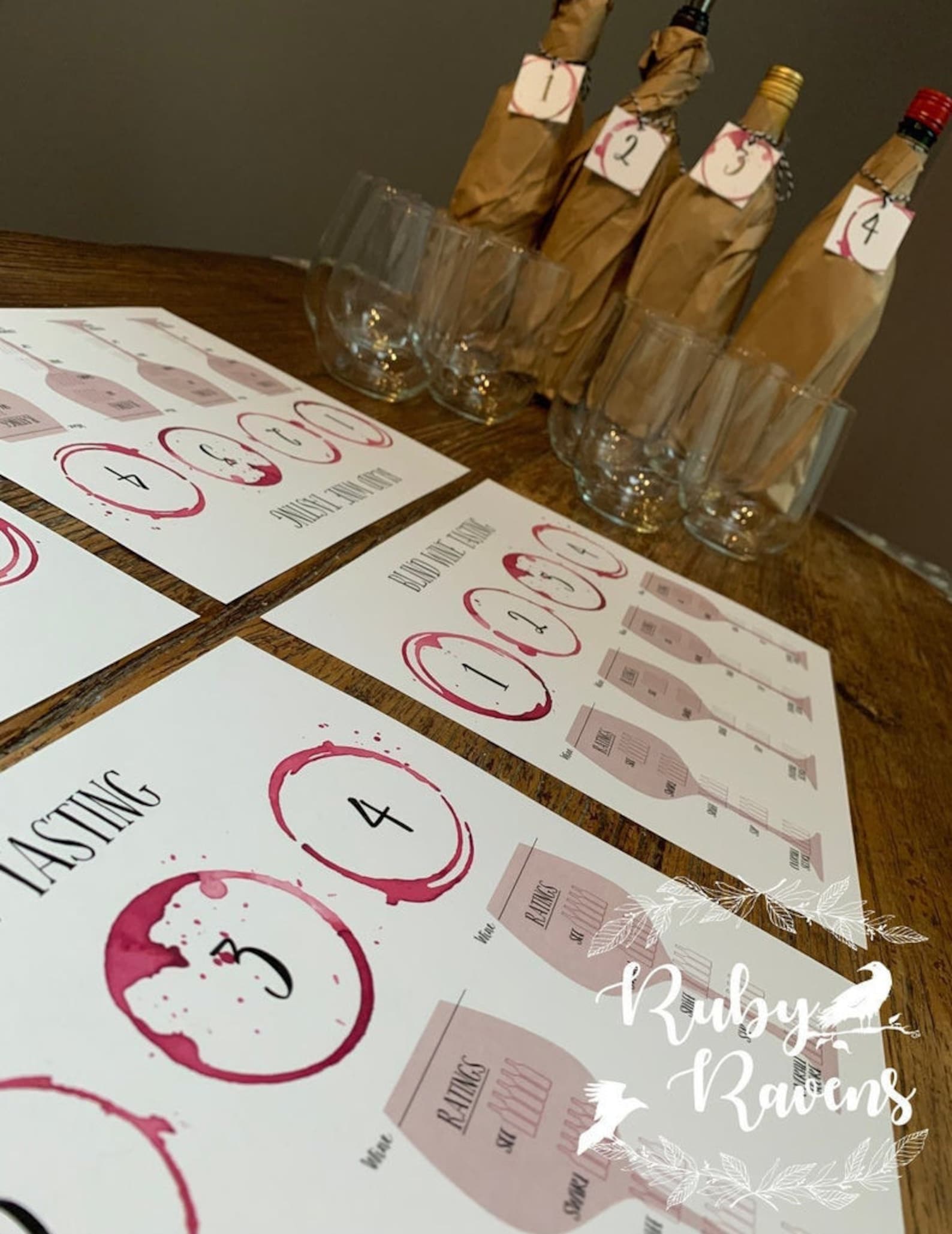 Wine Tasting Placemat, Wine Score Card, Wine Notes, Wine Flight, Wine ...