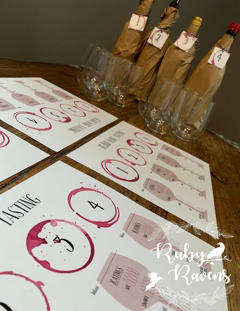 Wine Tasting Placemat, Wine Score Card, Wine Notes, Wine Flight, Wine ...