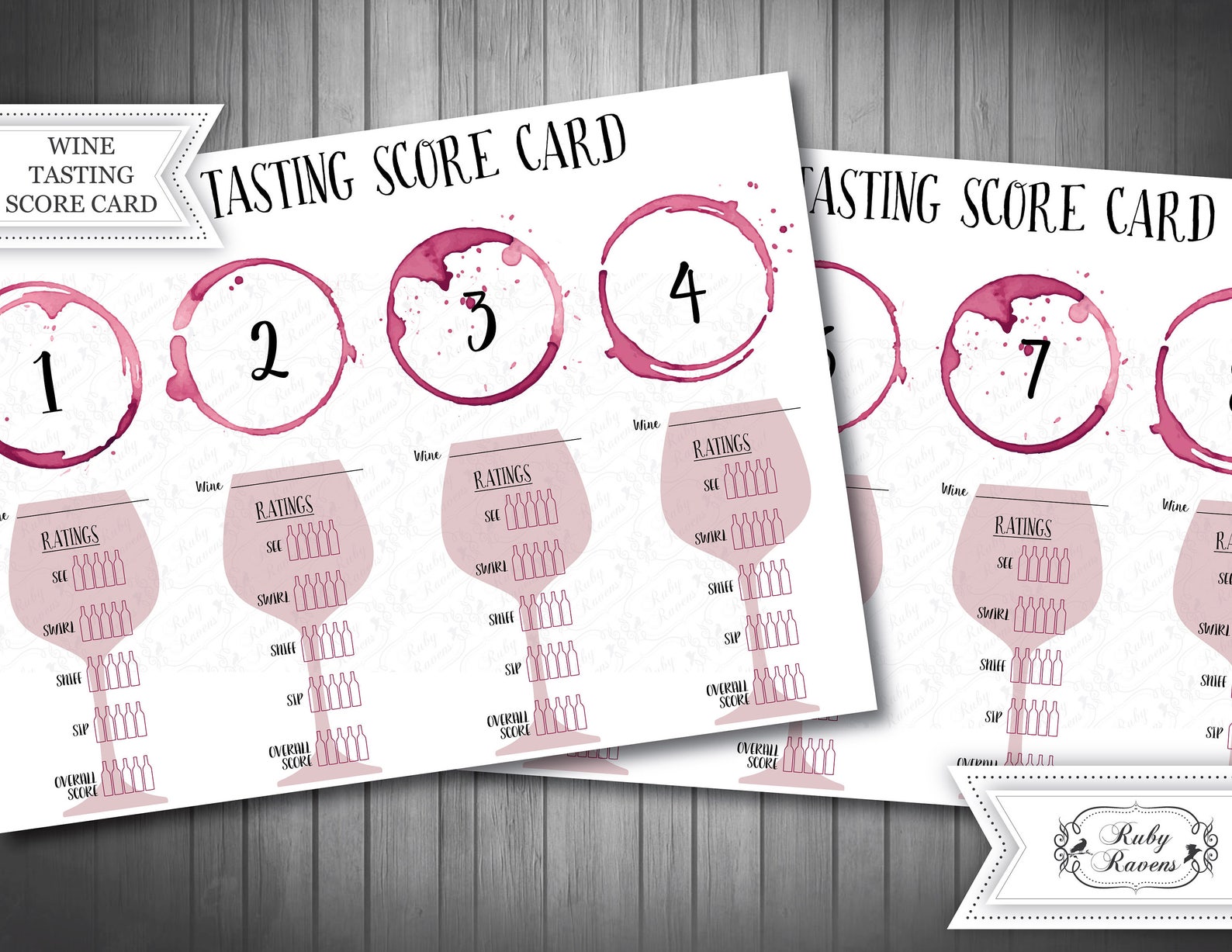 Wine Tasting Placemat, Wine Score Card, Wine Notes, Wine Flight, Wine ...