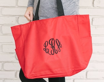 Essential Canvas Tote Bag with Customizable Embroidered Monogram Design Black Personalized Monogrammed Shoulder Bag with Custom Text