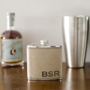 Personalized Flask | Laser Engraved Flask | Gift for Groomsmen | Leatherette Flask for Men | Customized Flask | Bachelor Party Gift Wedding