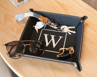 Leatherette Snap Valet Catchall Tray
