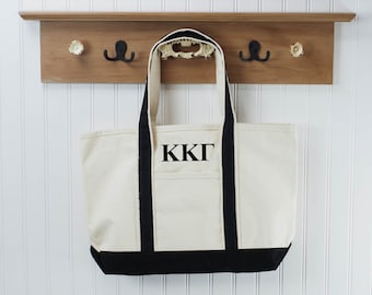 Kappa Kappa Gamma Sorority Tote | Greek Tote Bag | School Tote Bag | Embroidered Tote Bag | Beach Tote | Boat Bag