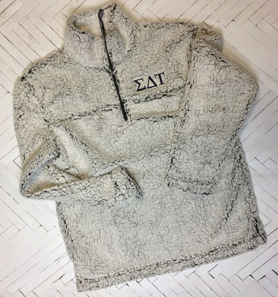 Sigma Delta Tau Sherpa Quarter Zip Pullover SDT Embroidered | Etsy