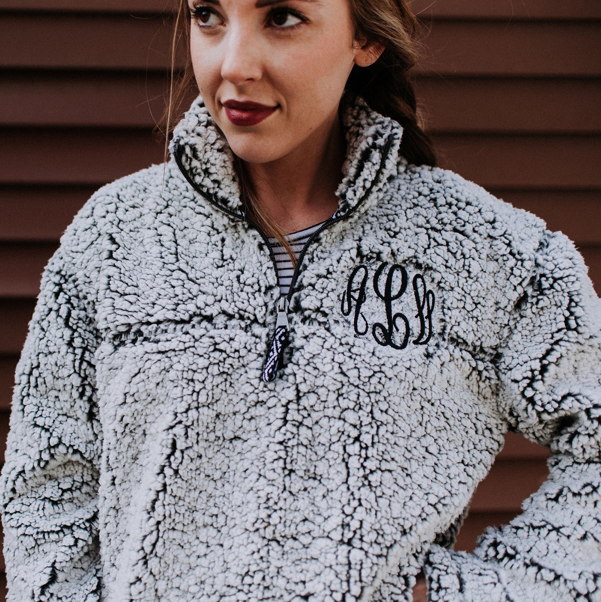 RedElephantClothing Quarter Zip Monogram Sweatshirt