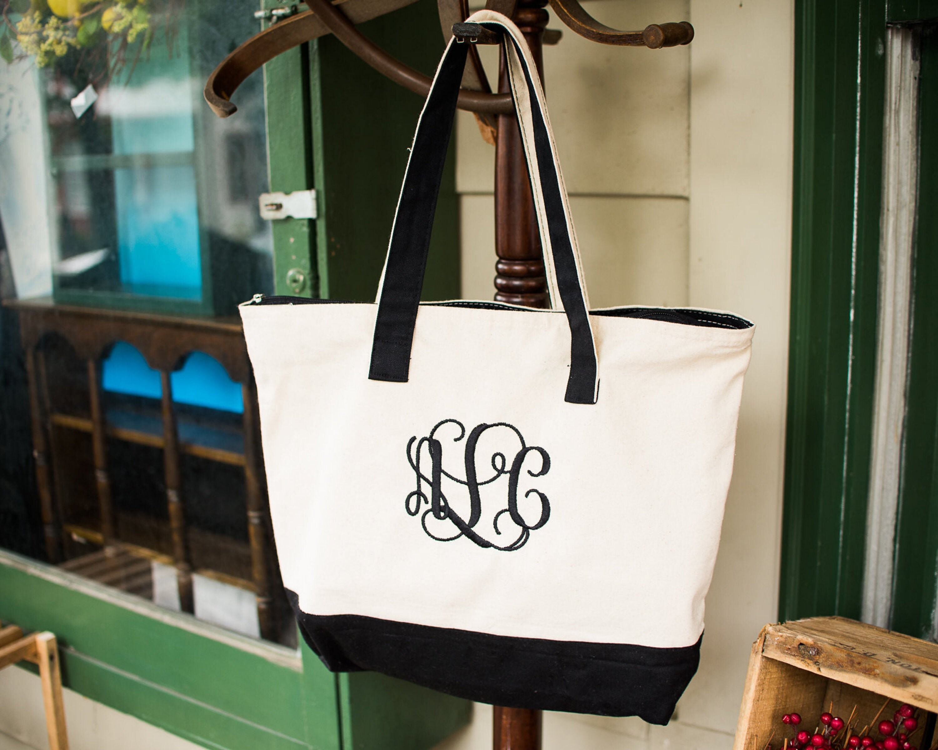 Monogrammed Canvas Bag