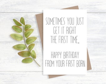 Get It Right Card | Birthday Card | Funny Birthday Card | Mother's Day Card | Father's Day Card | Funny Card