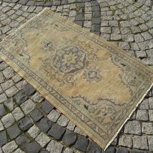Vintage Anatolian Turkish Oushak Rug 34'' X 58'' Sweet Color Low Pile Oushak Rug Handwoven Area Rug