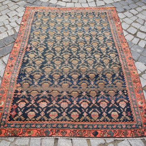 Fabulous Antique Caucasian Rug, 3&#39;9&#39;&#39; x 5&#39;4&#39;&#39; ft, Caucasian Collector&#39;s Piece Rug, Awesome Persian Rug, Natural Color Antique Carpet Rug,