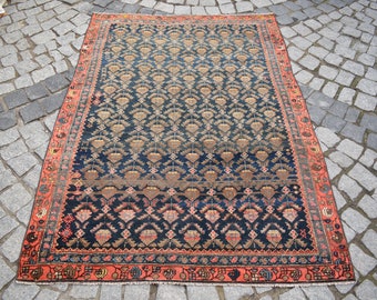 Fabulous Antique Caucasian Rug, 3'9'' x 5'4'' ft, Caucasian Collector's Piece Rug, Awesome Persian Rug, Natural Color Antique Carpet Rug,