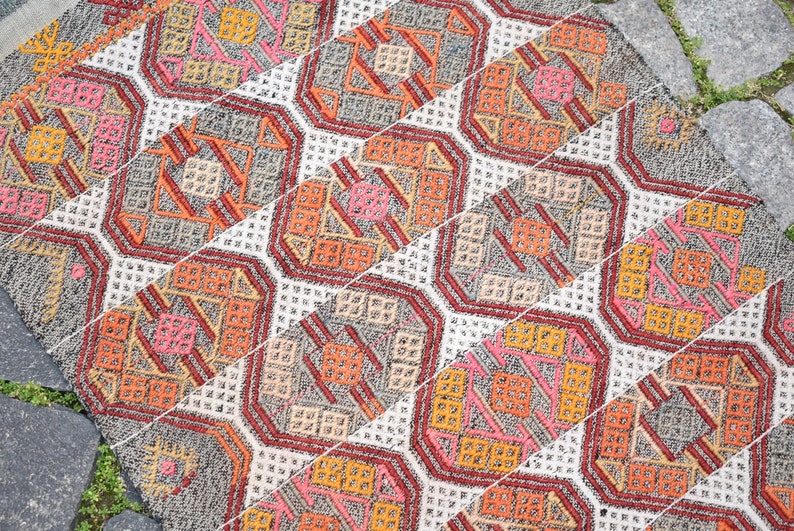 20/'/' x 30/'/' Antique Anatolian Mini Sivas Cicim Kilim Rug Embroidered Woven Kilim Rug, Terrific Turkish Cicim Kilim Rug Tribal Kilim Rug