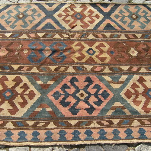 Fabulous Antique Collectors Item West Anatolian Nomads Fragment Kilim Rug 64'' X 38'' / 162 CM X 98 CM shops