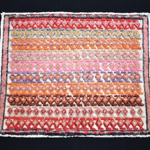 Vintage Caucasian Bag Face Rug, 23'' x 19'' Caucasian Rare Design Bag Face Rug, Avesome Wall Hangings Bag Face Rug,