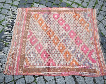 ヴィンテージ トルコ チチムラグ、刺繍ウール、アナトリア風装飾