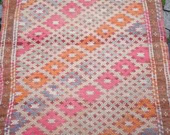 ヴィンテージ トルコ チチムラグ、刺繍ウール、アナトリア風装飾