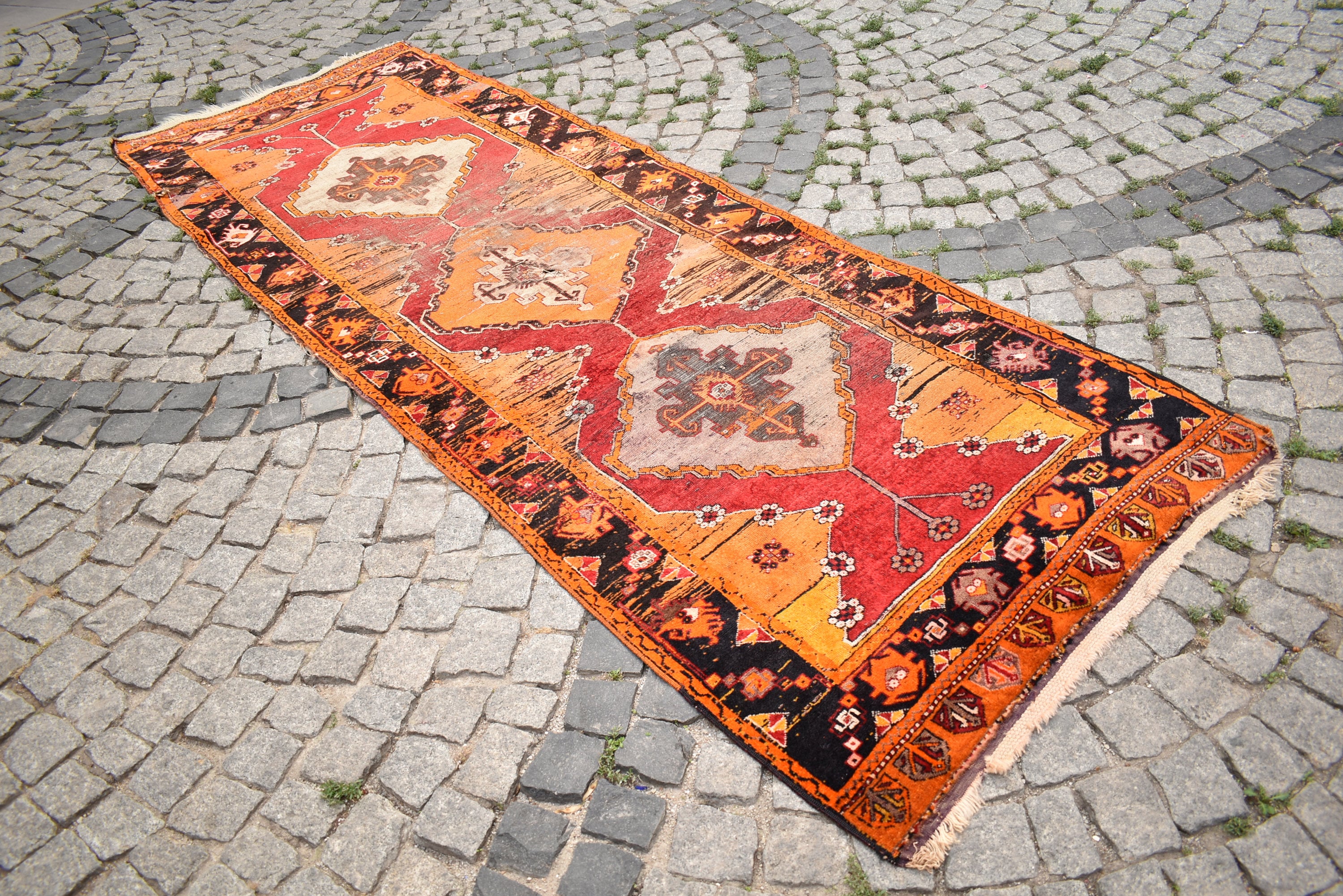 Antique Turkish Cihanbeyli Kurdish Wool Rug, Collector's Item (45