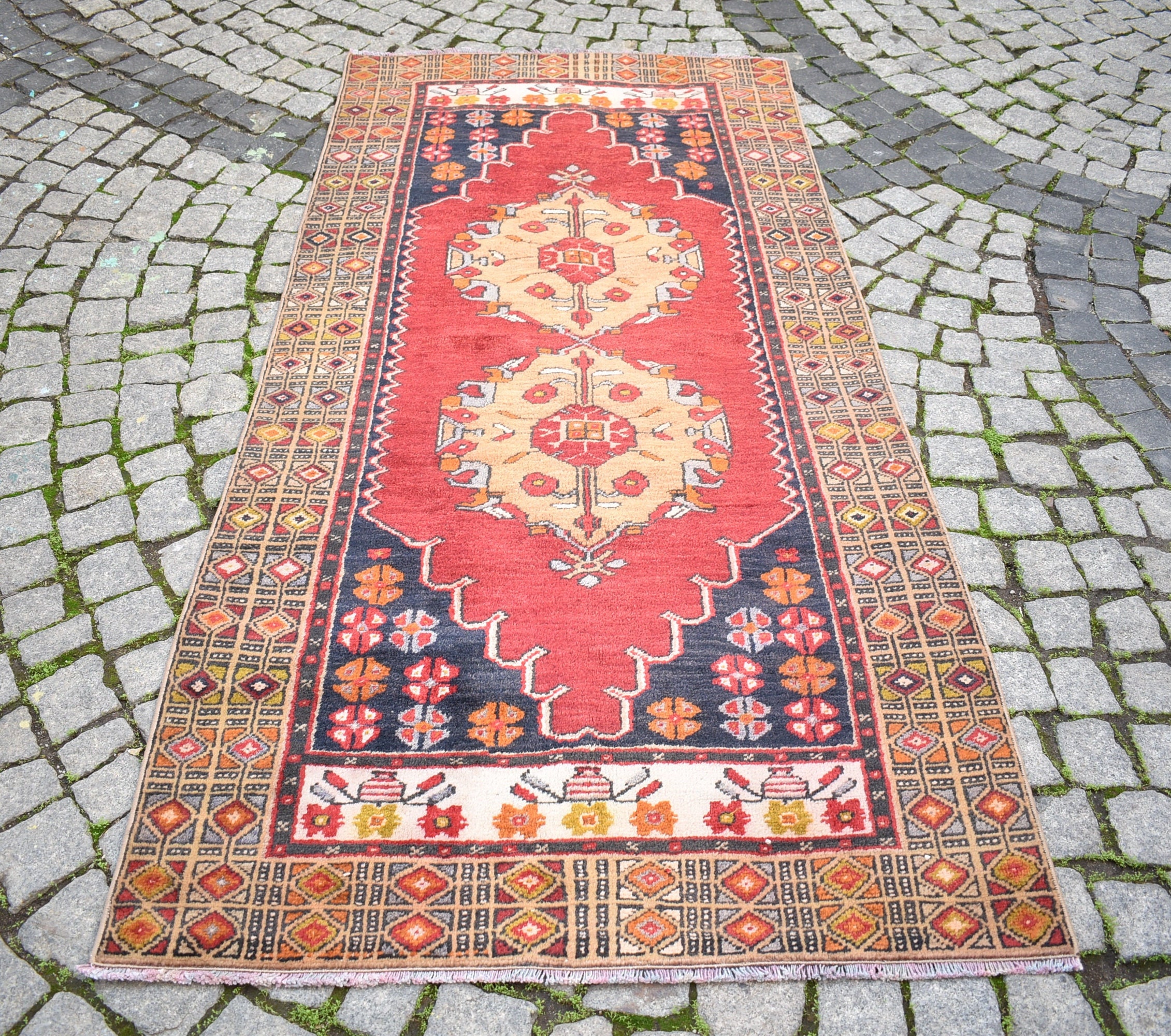 Türkischer Teppich, 3 &amp;#39;6 x 7&amp;#39;9 ft, Vintage Kelim Anatolischer ...