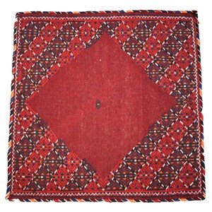Vintage Tribal Bag Face Rug, 29'' x 29'' Embroidered Woven Tribal Yomut Bag Face, Turkoman Cicim Rug, Wall Hangings Rug, Home Decor Rug,
