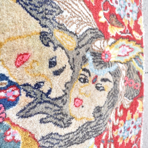 Wonderful Antique Awesome Rug, 30'' x 25'' Pictorial Caucasian Wall Hangings shops Rug, Hand Knotted Rug, Home Decor Rug,