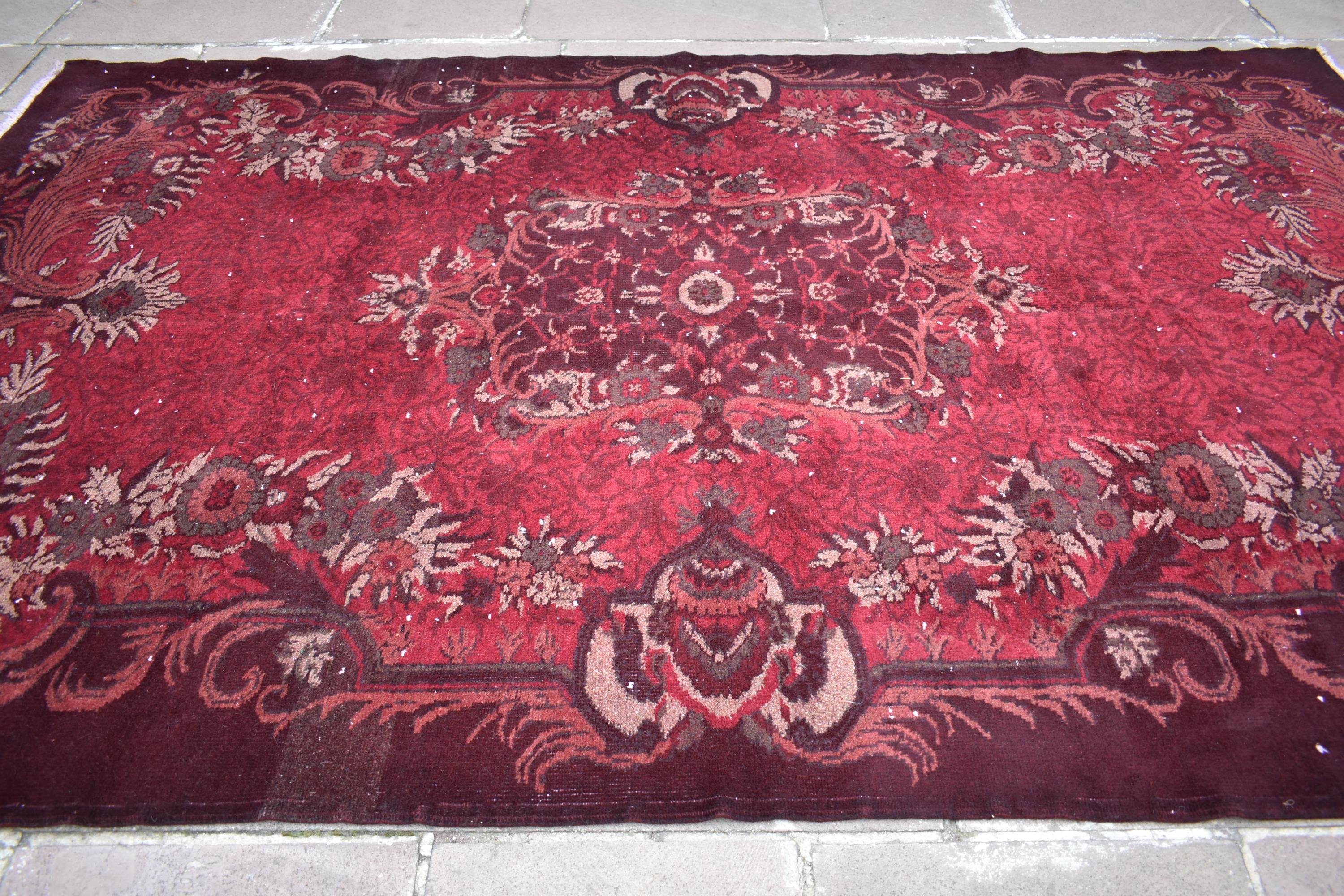 Vintage Turkish Rug, 69'' X 109'' Anatolian Over Dyed Rug