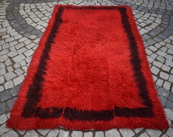 Turkish Tulu Rug, 51&#39;&#39; x 88&#39;&#39; Vintage Anatolian TERRIFIC Wool Tulu Pile Rug, Long Pile Rug, Awesome Home Decor Tulu Rug,
