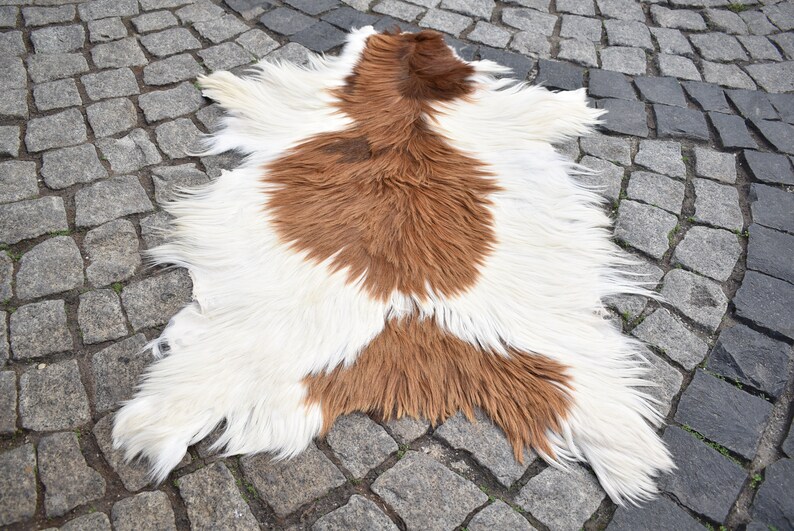 Angora Goat Leather Angora Goatskin Fur Rug, 2'1'' x 3'1'' ft, Pelt Hide 100% Natural Goat Skin Rug, Awesome Home shops Decor Goat Skin Rug,
